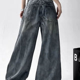 Washed Ripped Wide Leg Jeans