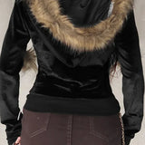 Gothic Velvet Streetwear Hoodie