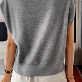 Casual Short Sleeve Knit Sweater