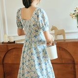 Printed Square Neck Floral Dress