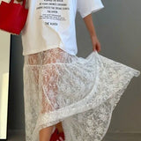 Jacquard Lace High Waist Maxi Skirt
