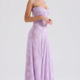 Dainty Lace Spaghetti Strap Tie Waist  Prom Dress