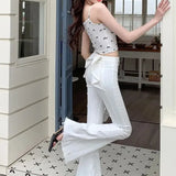 High Waist Butterfly Knot Flare Jeans
