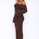 In Too Deep Knit Maxi Skirt Chocolate