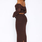 In Too Deep Knit Maxi Skirt Chocolate