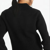 Wool Blend Short Open-Neck Cardigan