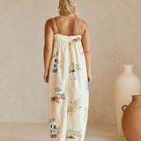 Sexy Spaghetti Strap Linen Vacation Maxi Dress