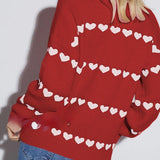 Casual Heart Graphic Knit Sweater