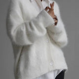 Oversized V-Neck Knit Cardigan