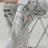 Metal Love Chain Straight Leg Jeans