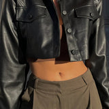 Grunge Style Faux Leather Jacket