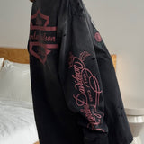 Vintage Distressed Rose Print Sweatshirt
