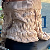 Ribbed Off Shoulder Knit Sweater