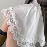 Fashionable Elegant Asymmetrical Lace Panel Midi Skirt