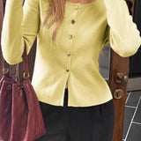 Casual Knit Button Front Sweater