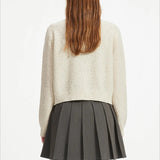 Casual Round Neck Knit Cardigan