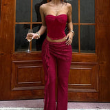Sexy Lace Ribbon Slim Flare Pants