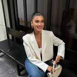 Solid Open Front Short Blazer
