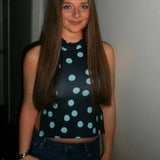 Polka Dot Halter Backless Crop Top