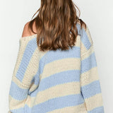 Off-shoulder Striped Sweater