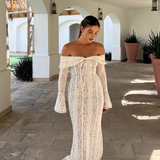 Jovie - Off-Shoulder Crochet Lace Maxi Dress