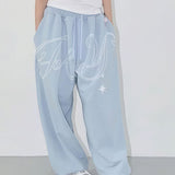 Vintage Hip Hop Graphic Baggy Straight Pants