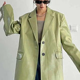 PU Leather Oversized Casual Blazer