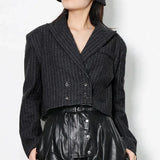 Striped Double Button Blazer