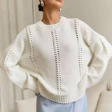 Casual Lace Knit Pullover Sweater