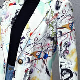 Graffiti Print Vintage Blazer