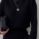 Chic High Neck Knit Sweater