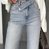 Vintage Straight Leg Denim Jeans