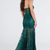 Sequin V-Neck Elegant Long Evening Party Dress