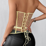 Polka Dot Strapless Bustier Corset
