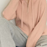 Drawstring Hooded Knit Sweater