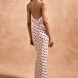 Color Block Lace Trim Cami Maxi Dress