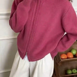 High Neck Double Zip Sweater