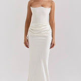 Strapless Backless Ruched Party Dress