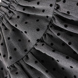 Polka Dot Black Belted Tulle Mini Skirt