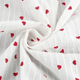 Cotton Heart Print V-Neck Wrap Maxi Dress