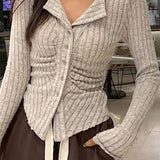 Vintage V-Collar Knit Cardigan