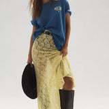 Chic Sheer Embroidered Lace Maxi Skirt