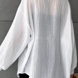 Solid Casual Chic Long Sleeve Blouse