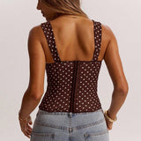 Chic Polka Dot Bustier Sleeveless Tank Top