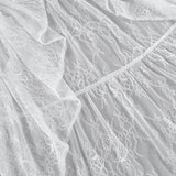 Lace Sheer Split Ruffle Asymmetrical Skirt
