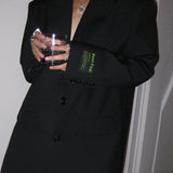 Wide Shoulder Office Blazer