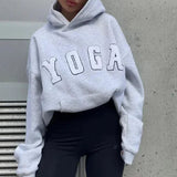 Casual Gray Embroidered Hoodie