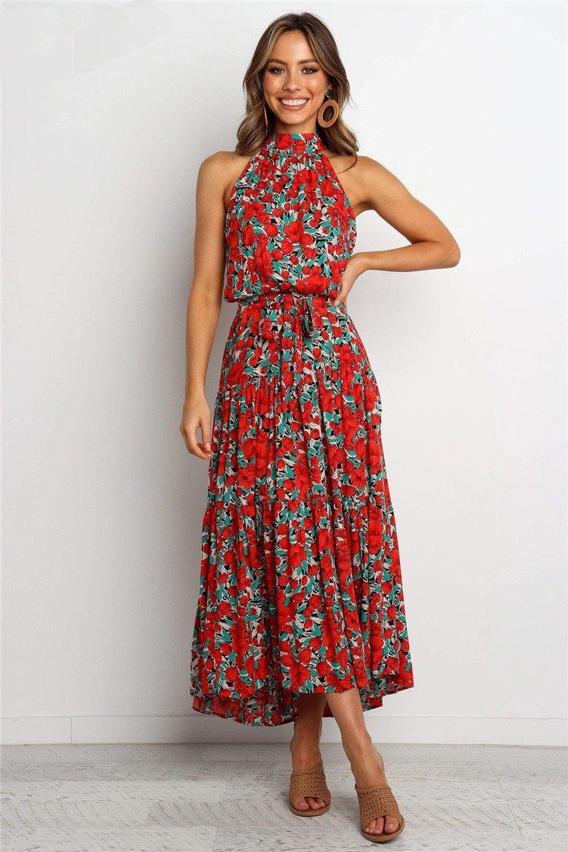 Boho Women Long A-Line Off Shoulder Elegant Sash Maxi Dress Women