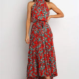 Boho Women Long A-Line Off Shoulder Elegant Sash Maxi Dress Women