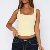 Filled With Life Ribbed Tank Lemon